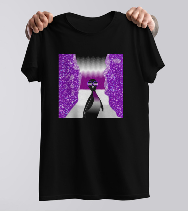 Pride Penguin Ace Abstract Purple And Black T-Shirt