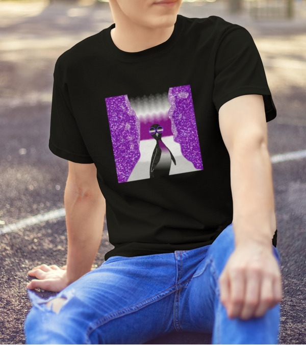 Pride Penguin Ace Abstract Purple And Black T-Shirt