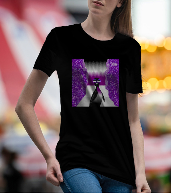 Pride Penguin Ace Abstract Purple And Black T-Shirt