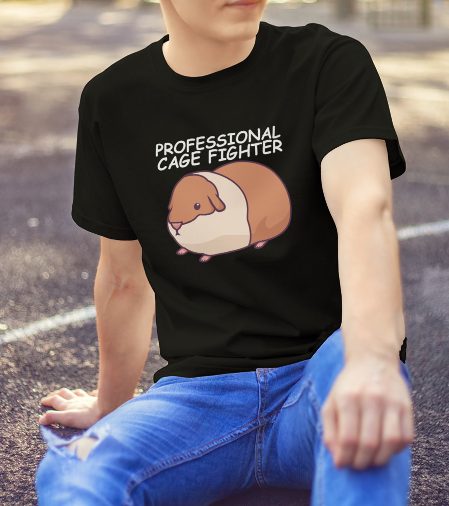 PROFESSIONAL CAGE FIGHTER Funny Guinea Pig T-Shirt