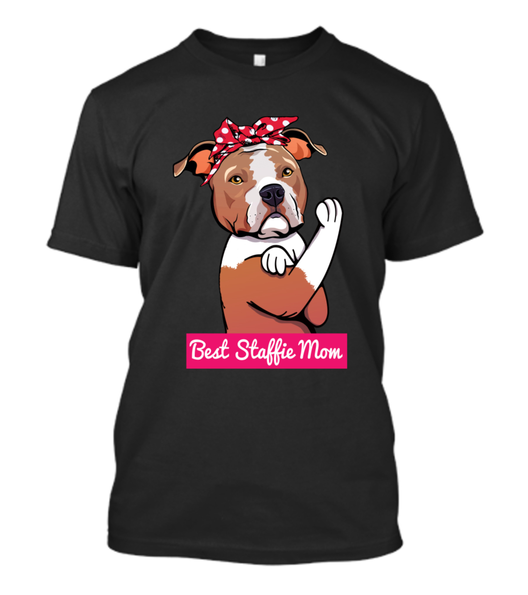 Best Staffie Mom Retro American Staffordshire Terrier Dog T-Shirt