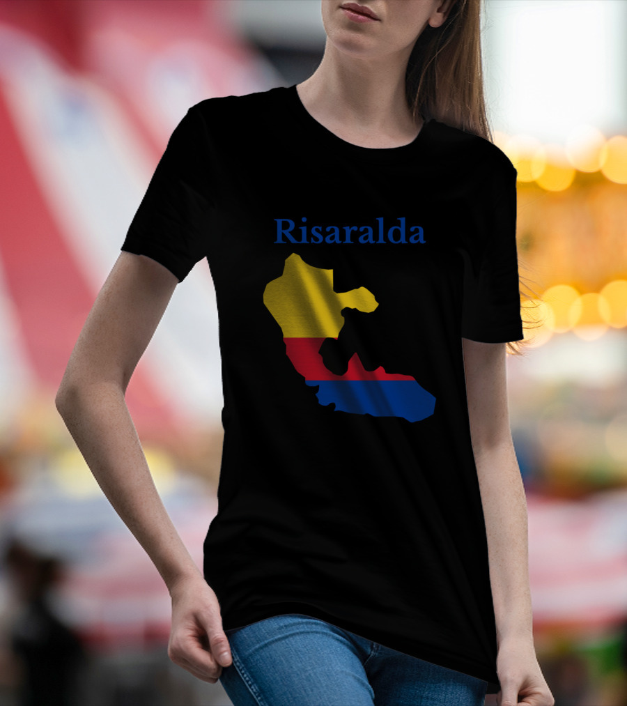 Risaralda Map Colombia With National Flag Colors T-Shirt