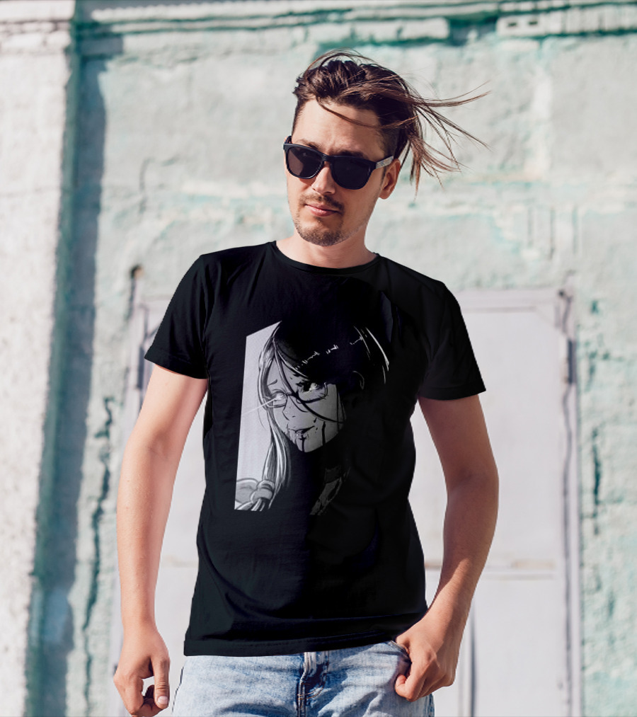 Rize Kamishiro Tokyo Ghoul Grayscale Character T-Shirt