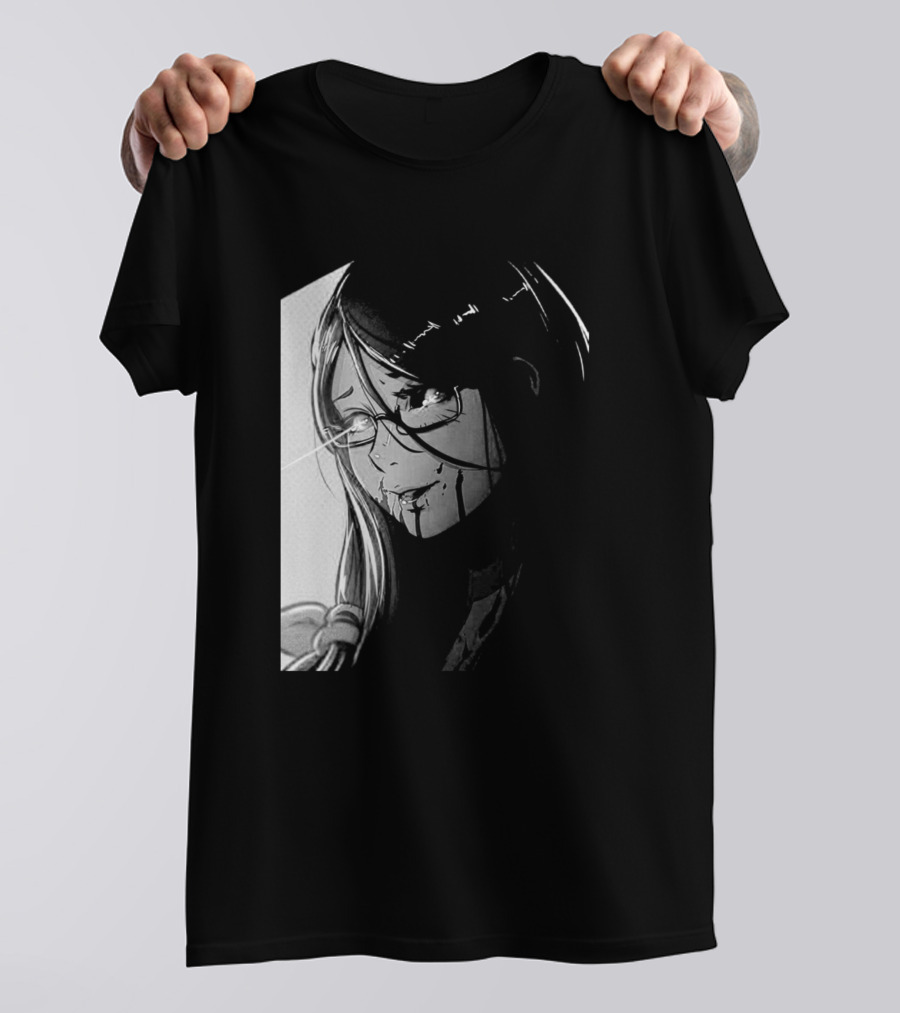 Rize Kamishiro Tokyo Ghoul Grayscale Character T-Shirt