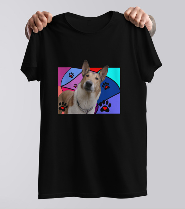 Smooth Collie Dad Paw Prints T-Shirt
