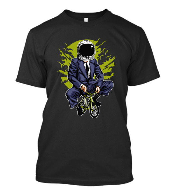 Space Bike To The Moon Astronaut Cosmonaut In Suit T-Shirt