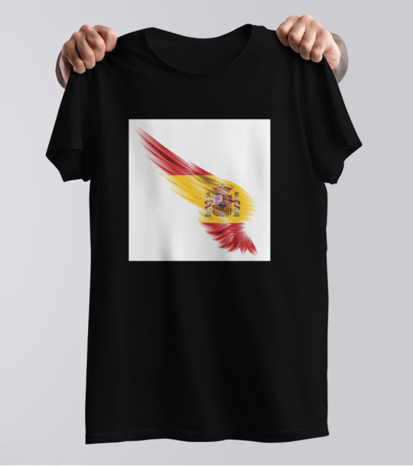 Spain Flag Wing Brushstroke Emblem T-Shirt