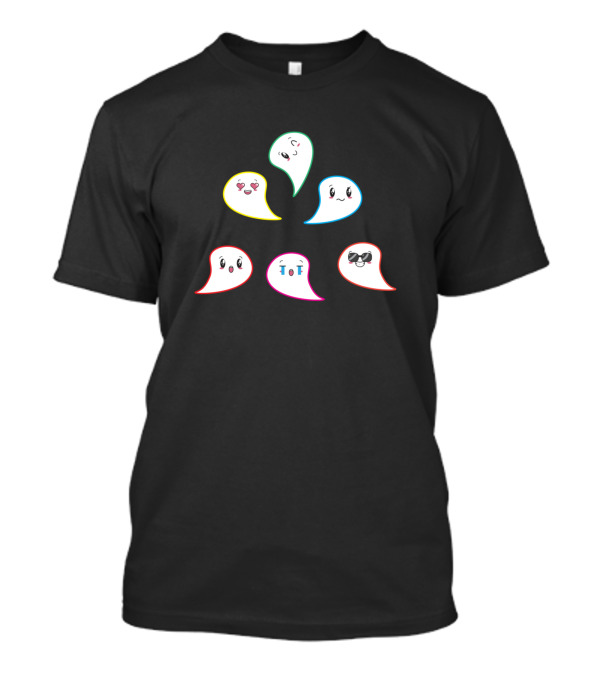 Too Many Spirits Cute Ghost Emoji Expressions Collection T-Shirt