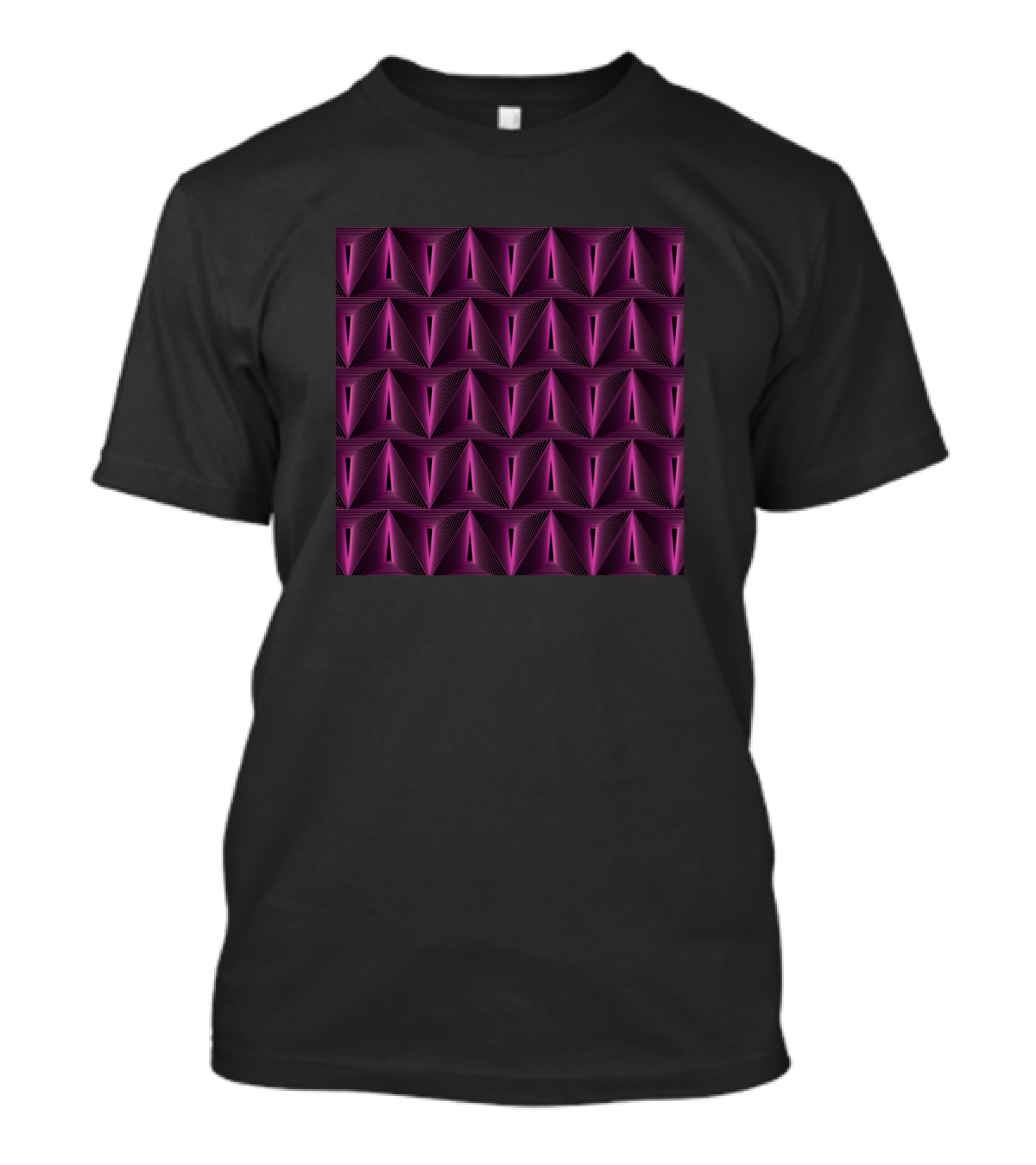 Triangular Optical Geometric Vibrant Purple T-Shirt