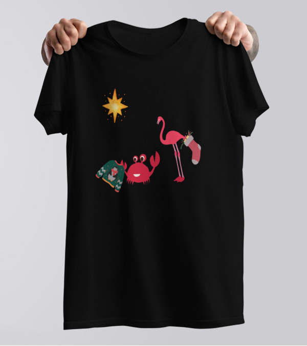 Happy Xmas True Love Between A Flamingo And Crab T-Shirt
