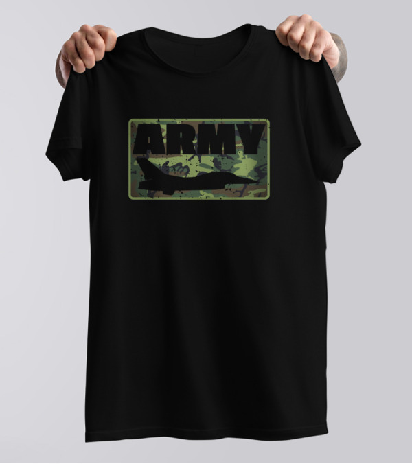 Army Vintage Military Aircraft Camouflage T-Shirt