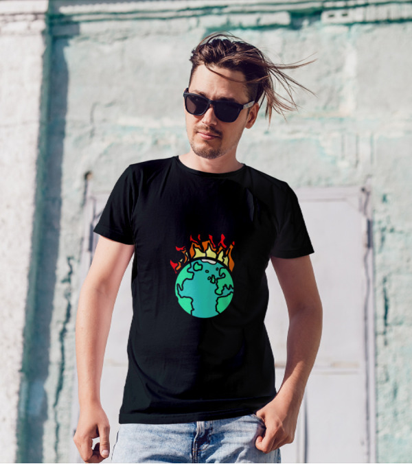 Visit Earth Burning Globe T-Shirt
