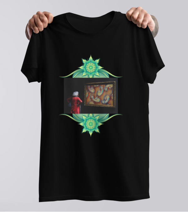 National Gallery Woman Enjoys Art In Flying Pen Framed Display T-Shirt