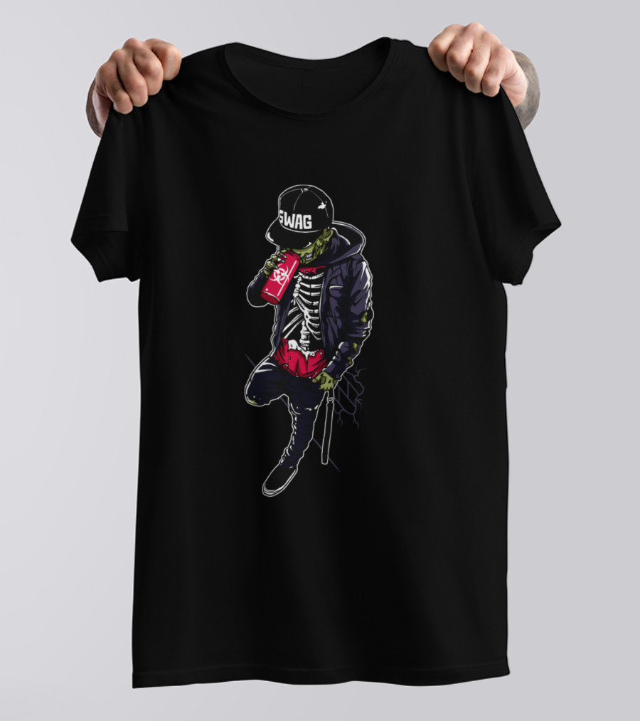 Zombie Swag Skeleton Hoodie Biohazard Drink T-Shirt