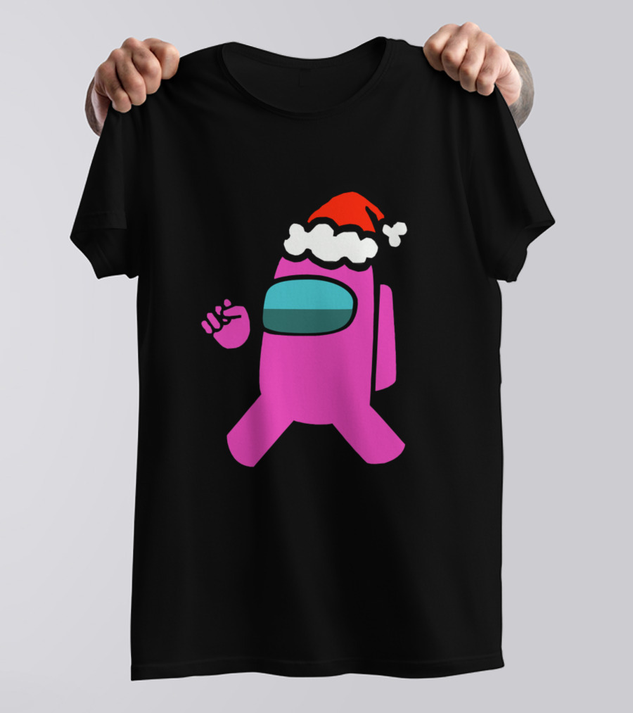 Among Us Character With Santa Hat Holiday T-Shirt
