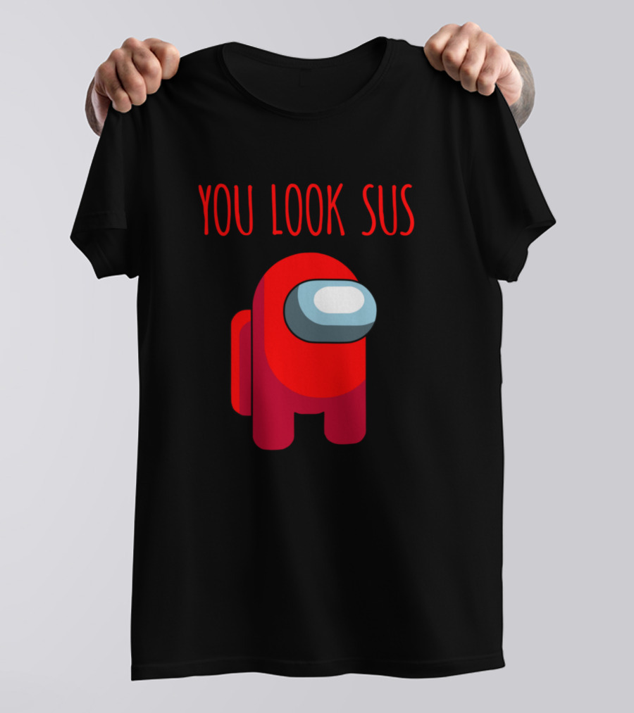 Among Us You Look Sus Red Crewmate Character T-Shirt