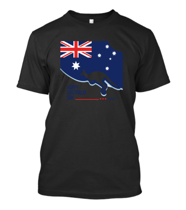 Happy Australia Day 26 January Flag With Kangaroo T-Shirt
