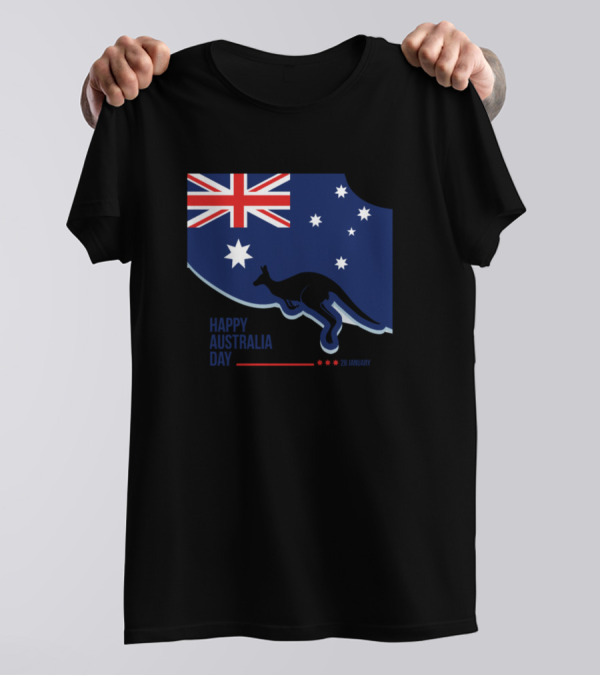Happy Australia Day 26 January Flag With Kangaroo T-Shirt