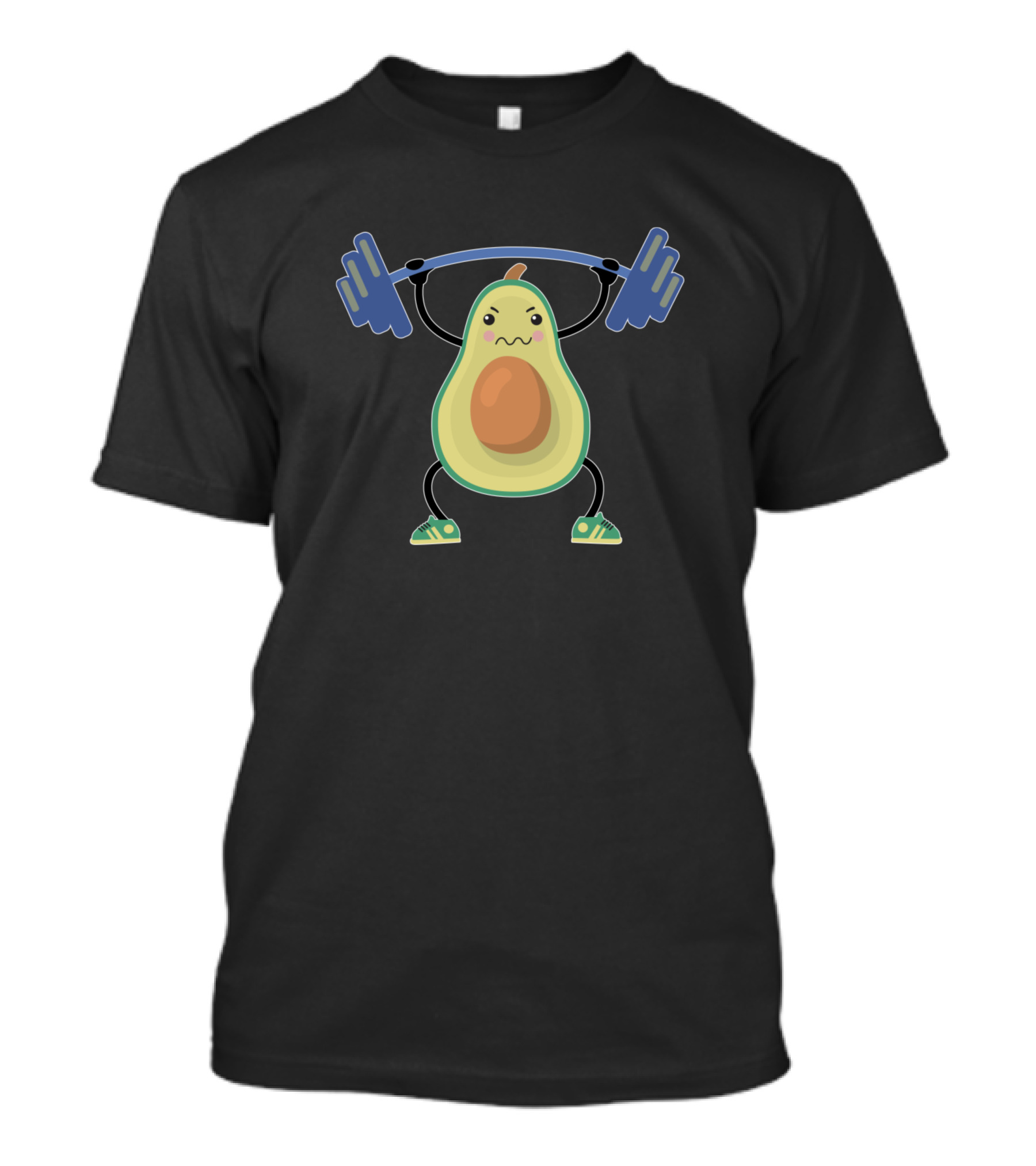 Avocado Athlete Lifting Weights For Plant Powered Vega Enthusiasts T-Shirt