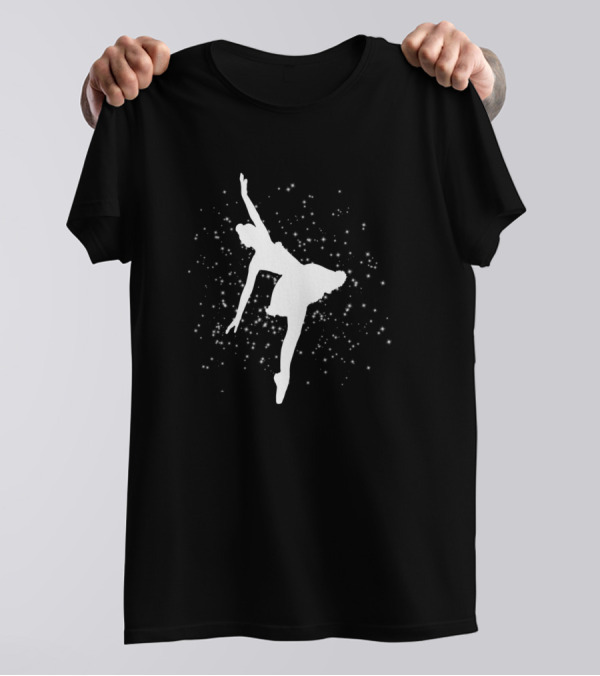 Ballerina Dancing Gracefully With Stars T-Shirt