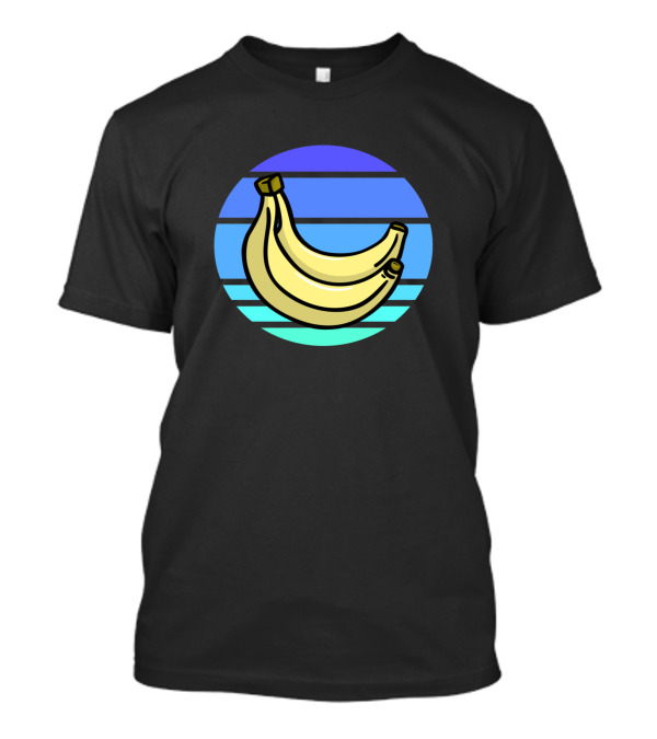 Bananas Tropical Retro Sunset Stripes T-Shirt