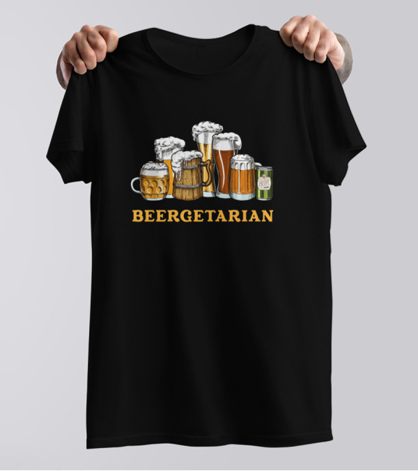 Beergetarian Funny Beer Drinking Mug Pint Stein Glasses T-Shirt