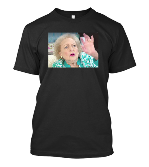Betty White Vibrant Expression Green And White T-Shirt
