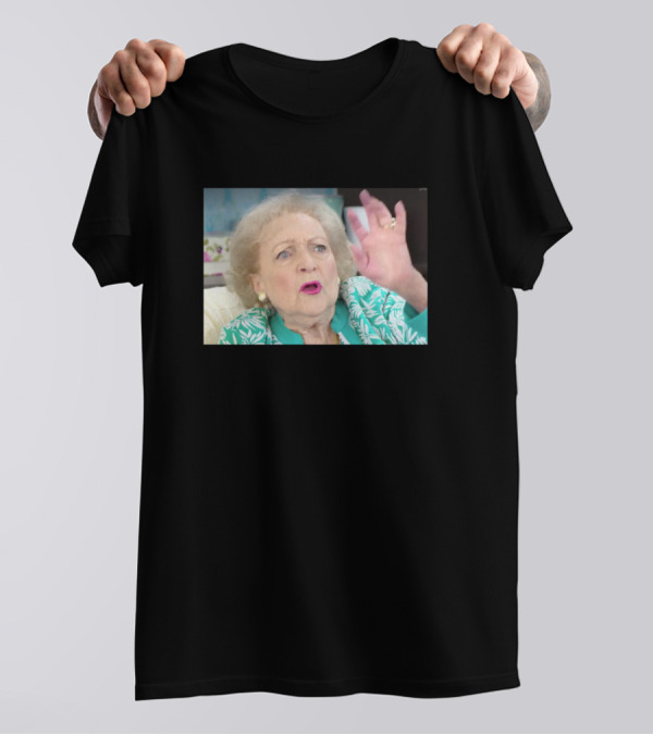 Betty White Vibrant Expression Green And White T-Shirt
