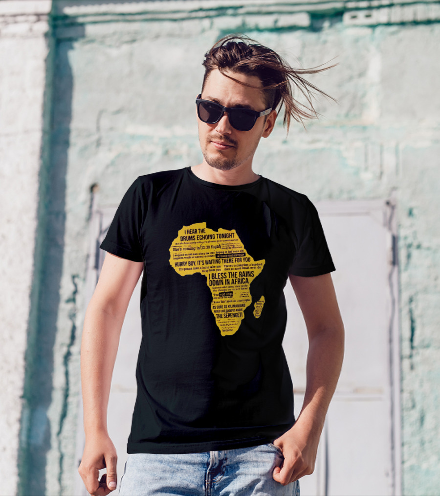 I Bless The Rains Down In Africa Toto Lyrics Map T-Shirt