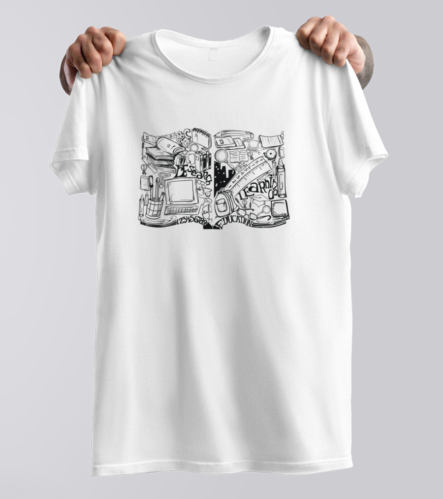 Book Knowledge Study Education Learning Tools Hand Drawn T-Shirt