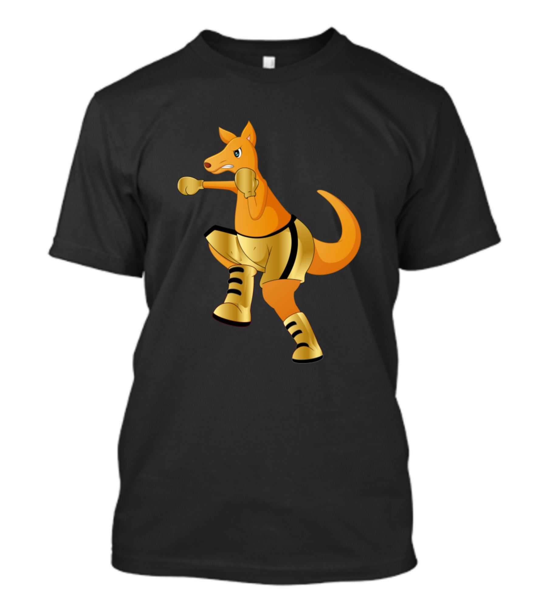 Boxing Kangaroos Golden Shine Fierce Punching Action T-Shirt