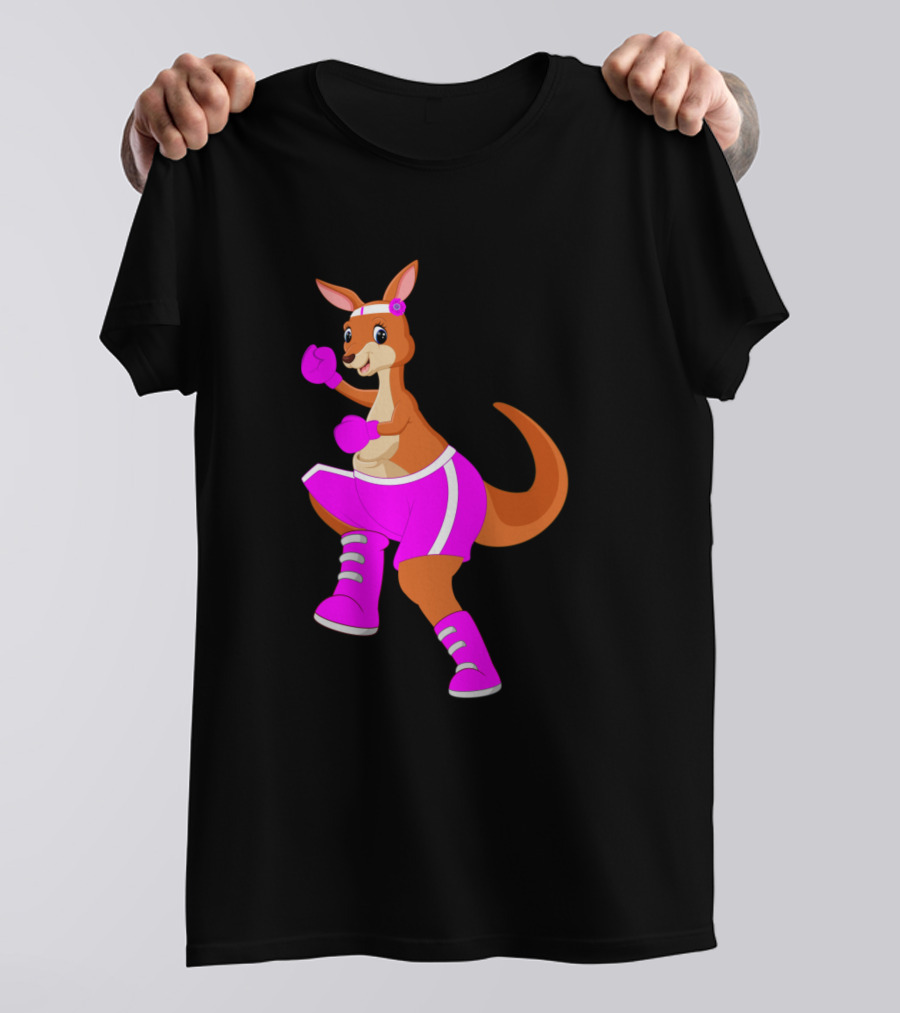 Boxing Kangaroos Pink Lightning Kangaroo In Pink Boxing T-Shirt