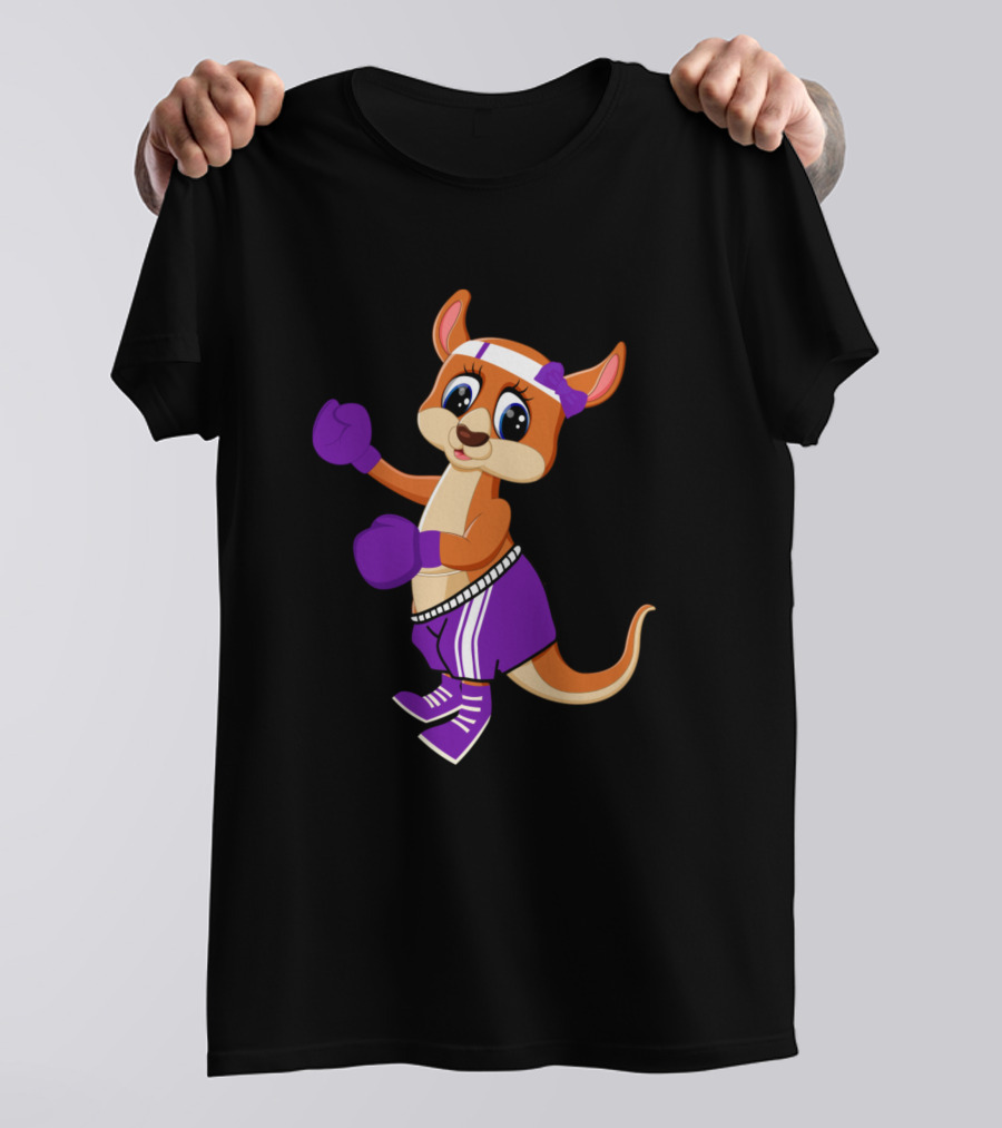 Boxing Kangaroos Purple Punches Cute Kangaroo In Boxing Gear T-Shirt