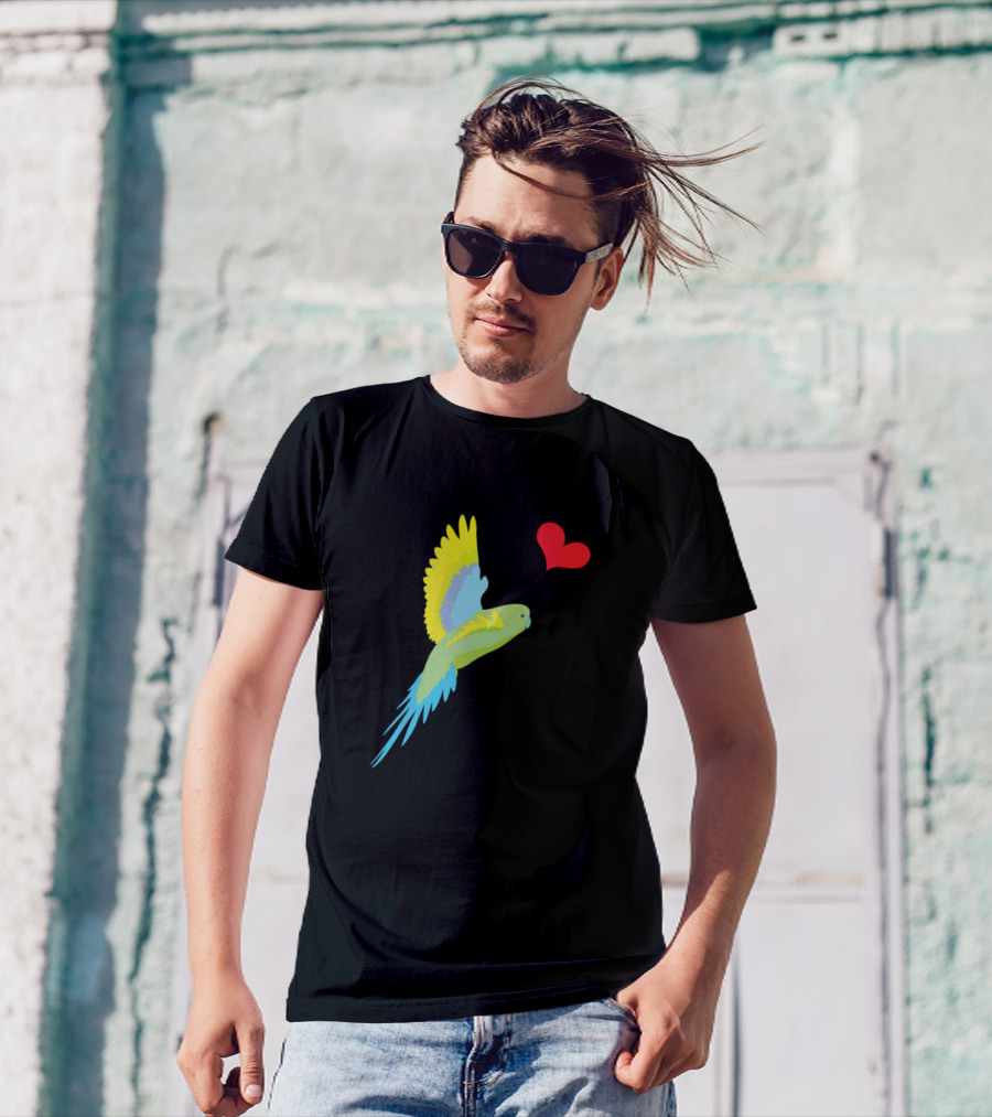 Budgerigar Sweet Budgie Bird Lover Heart Balloon T-Shirt
