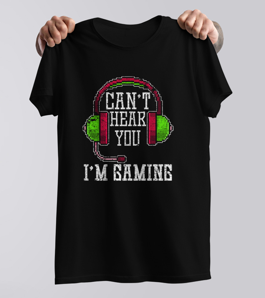 Can't Hear You I'm Gaming Funny Vintage Gamer Headset T-Shirt
