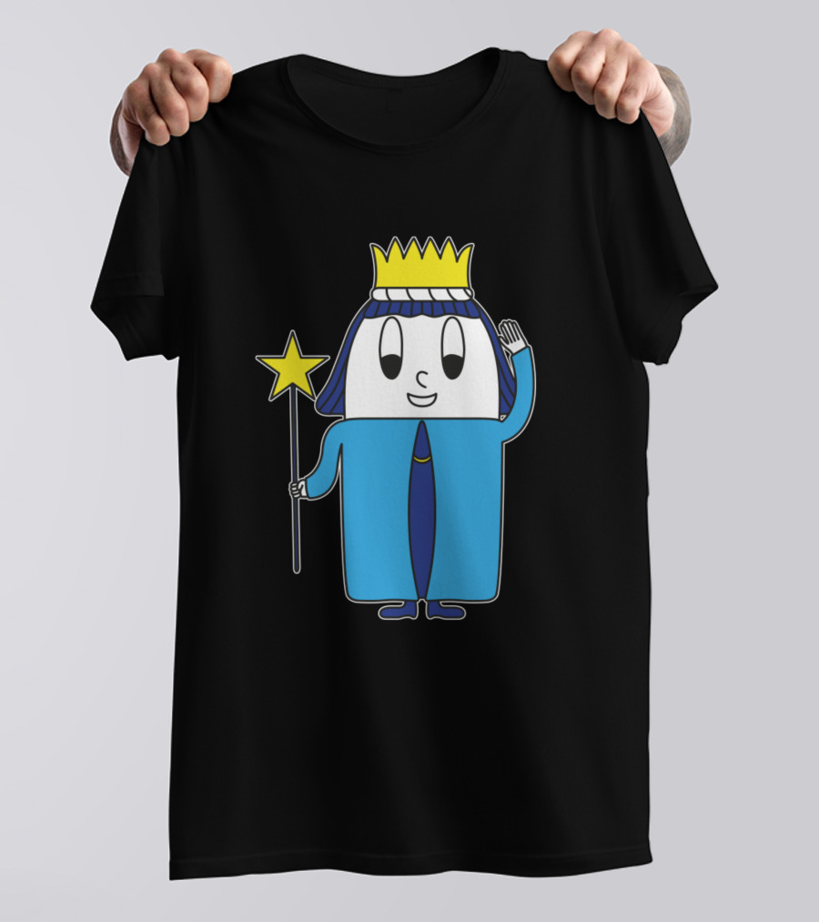 Carol Singer Carrier Egg Waving Star King Character T-Shirt