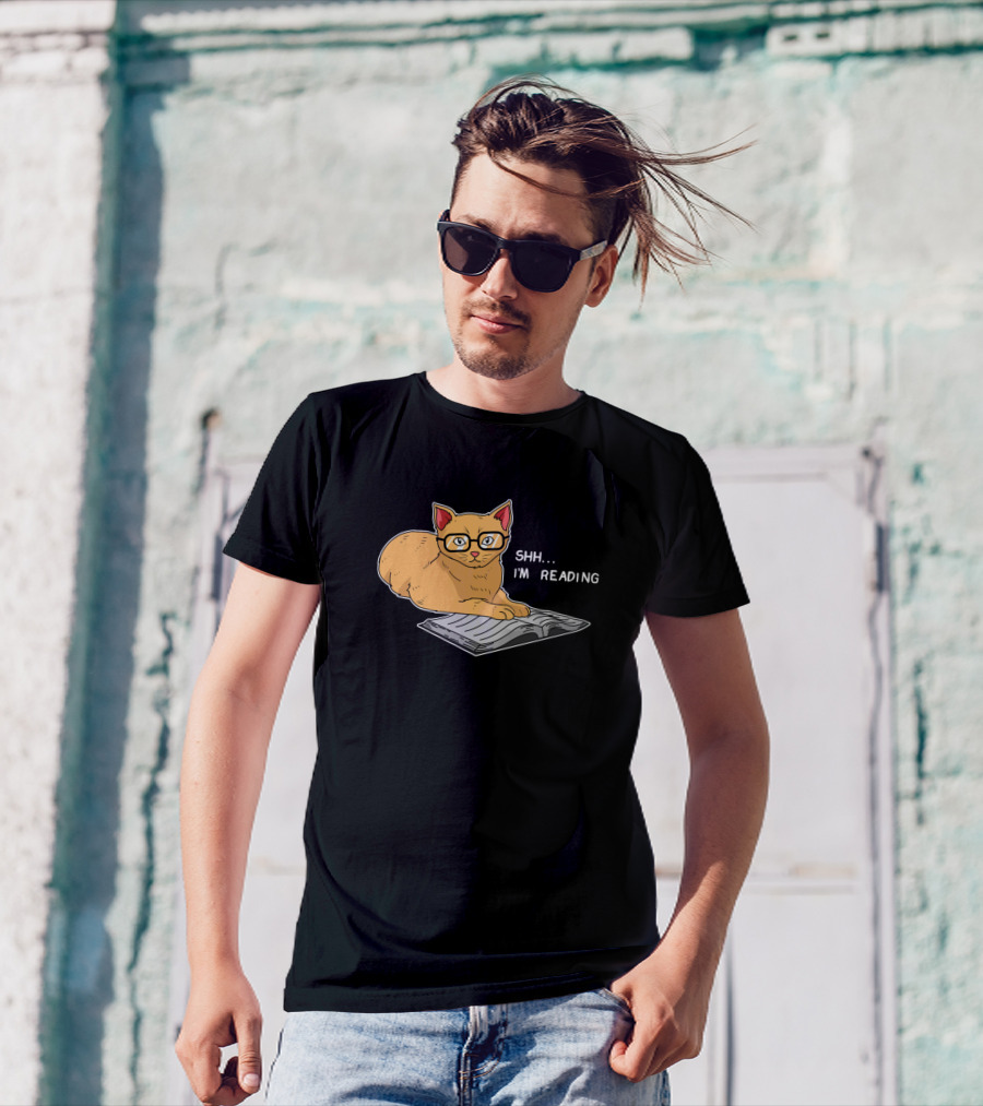 Shh. I'm Reading Cat Library Book Club Books And Cats T-Shirt