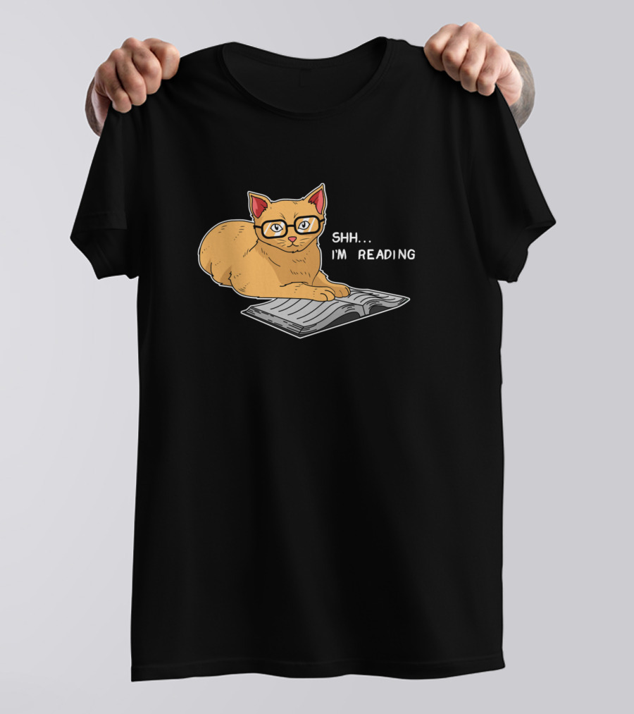 Shh. I'm Reading Cat Library Book Club Books And Cats T-Shirt