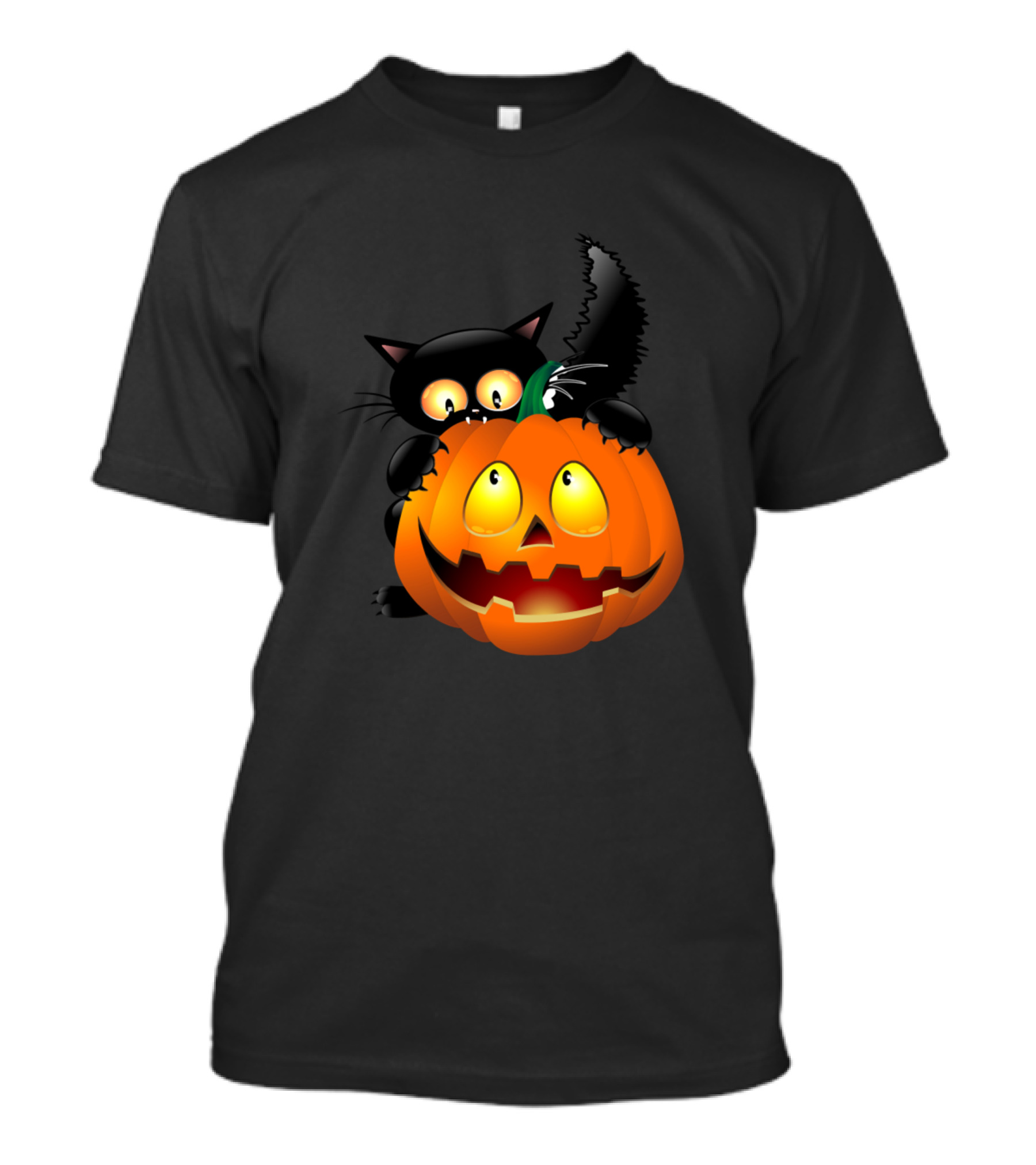Cats Halloween Spooky Pumpkins Funny Kitty Cat T-Shirt