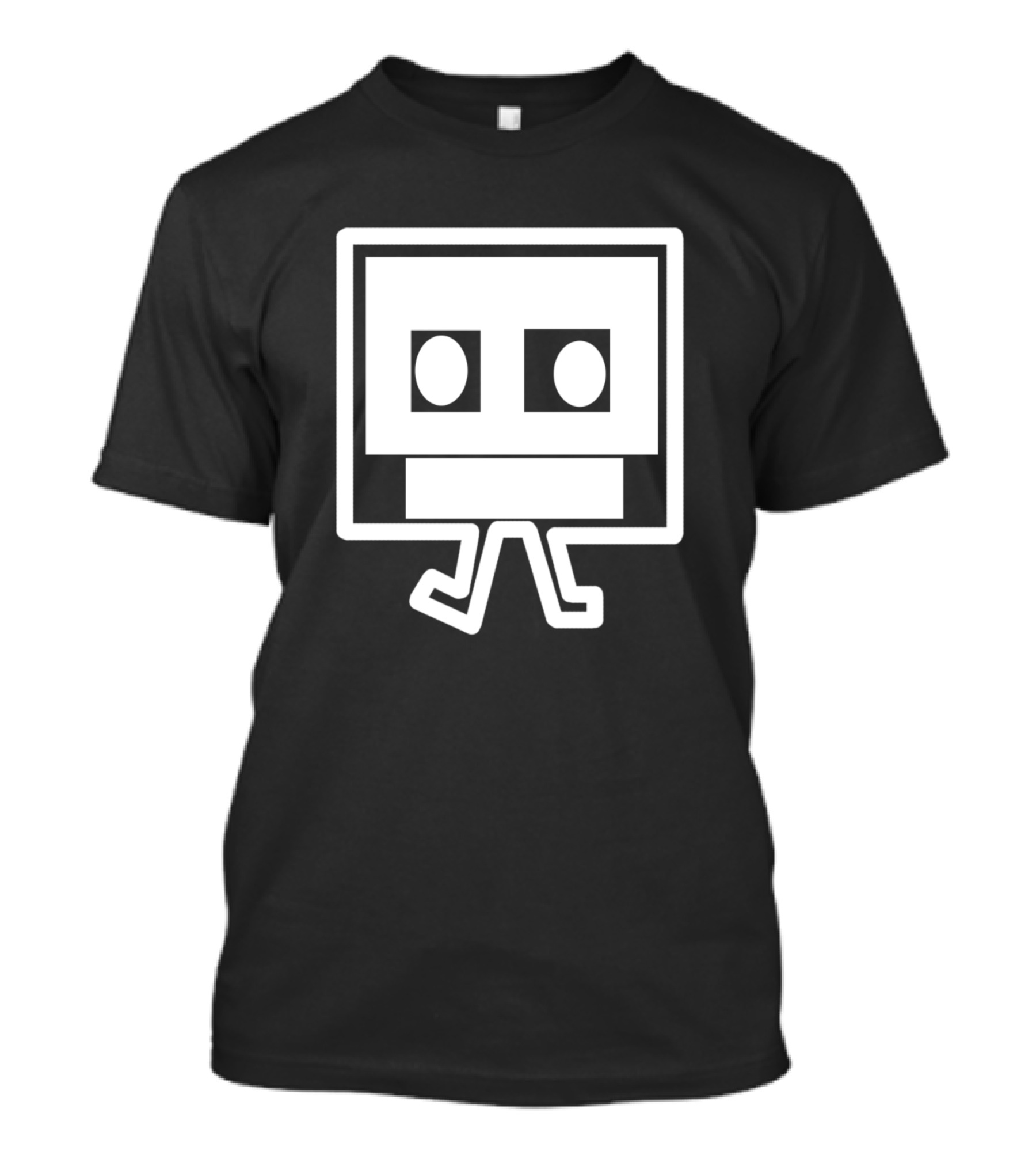 Casette CD Robot Icon Black White T-Shirt