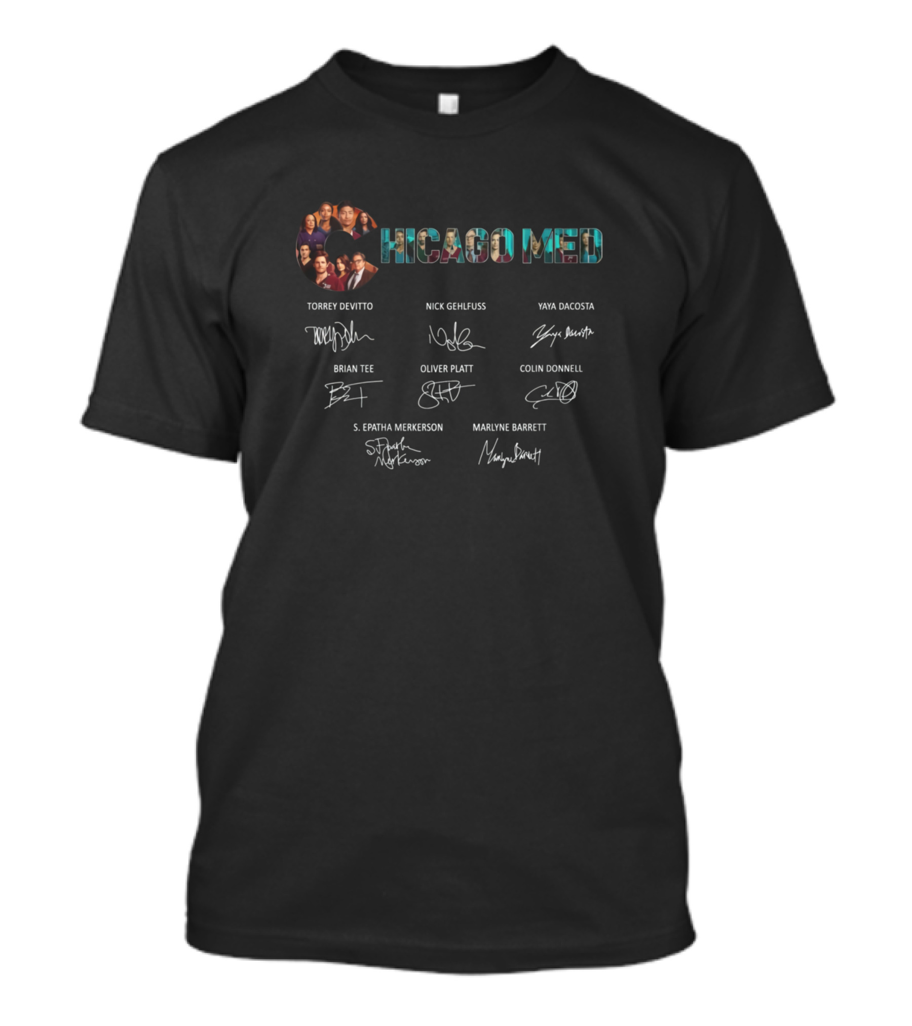 Chicago Med Cast Signatures And Group Photo T-Shirt