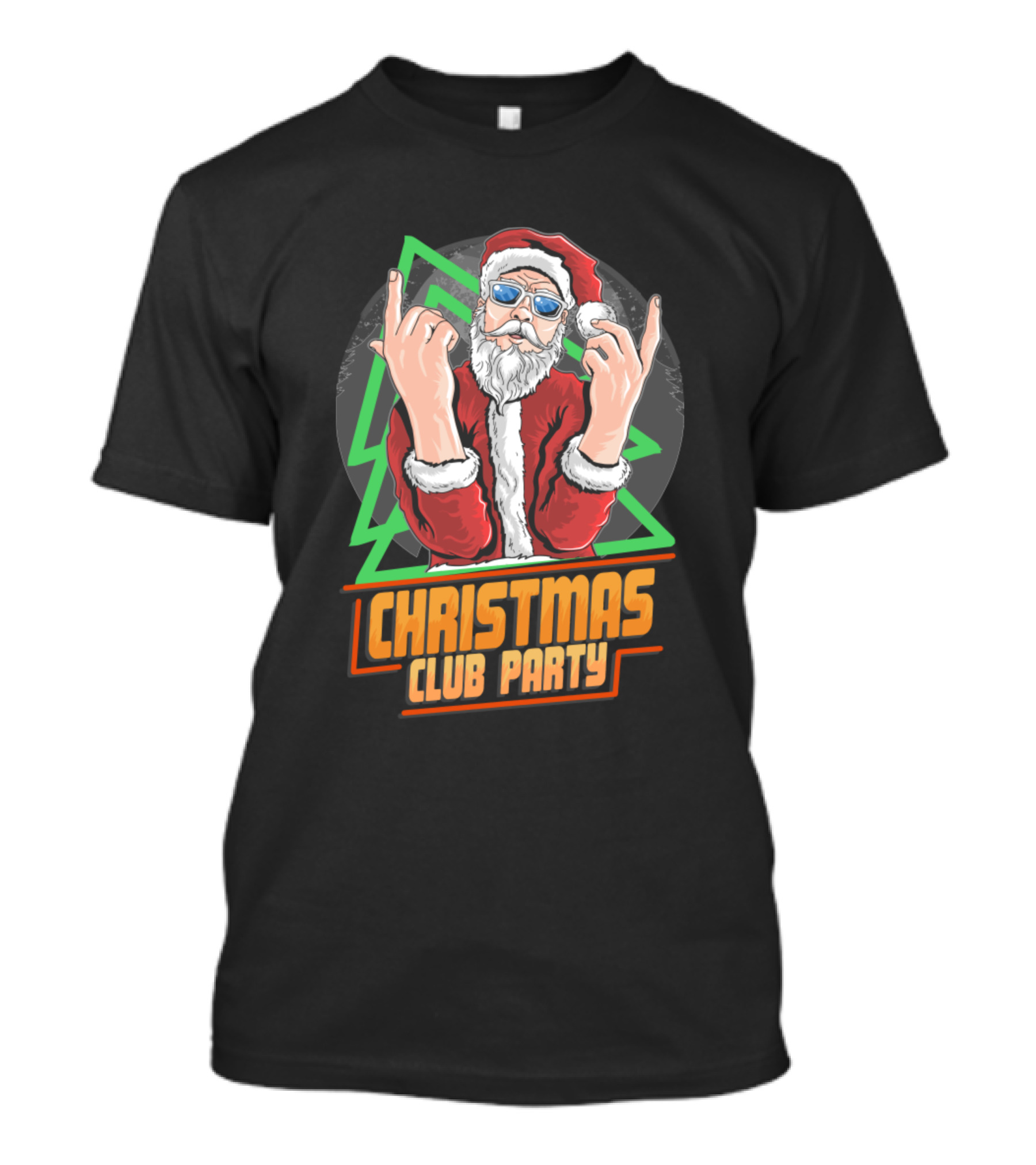 Santa Rocking Out At Christmas Club Party T-Shirt