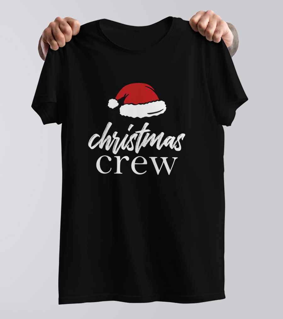 Christmas Crew Santa Hat Snowman Funny Santa T-Shirt
