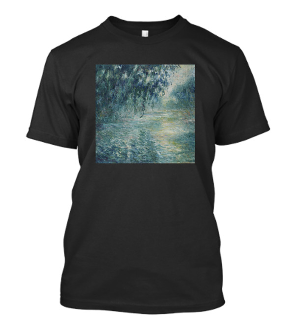 Claude Monet Neck Gaiter Morning On The Seine Mone Impressionist Landscape T-Shirt