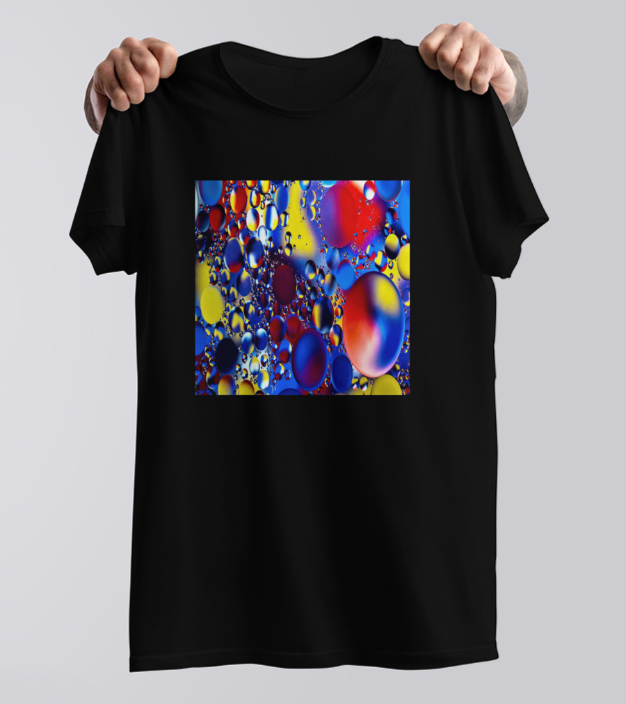 Colorful Bubbles Red Yellow Blue Burst T-Shirt