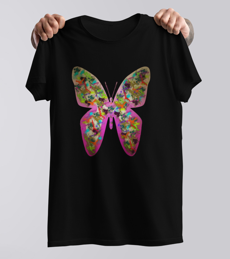 Butterfly In Vibrant Color Splash T-Shirt