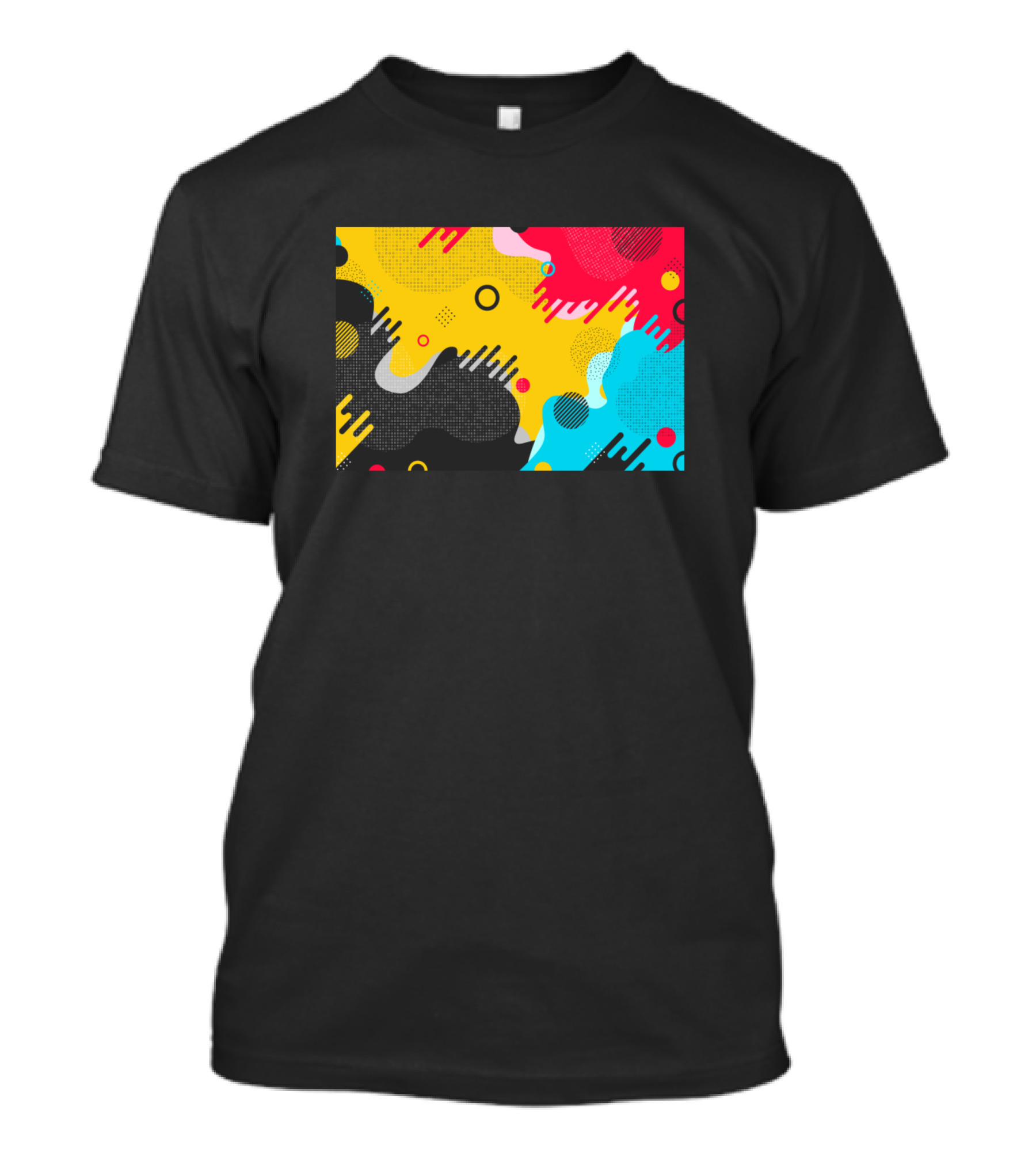 Colorful Geometric Waves And Circles T-Shirt