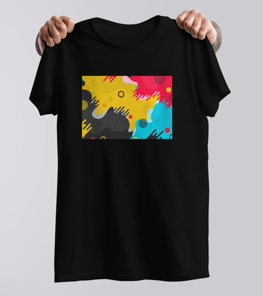 Colorful Geometric Waves And Circles T-Shirt