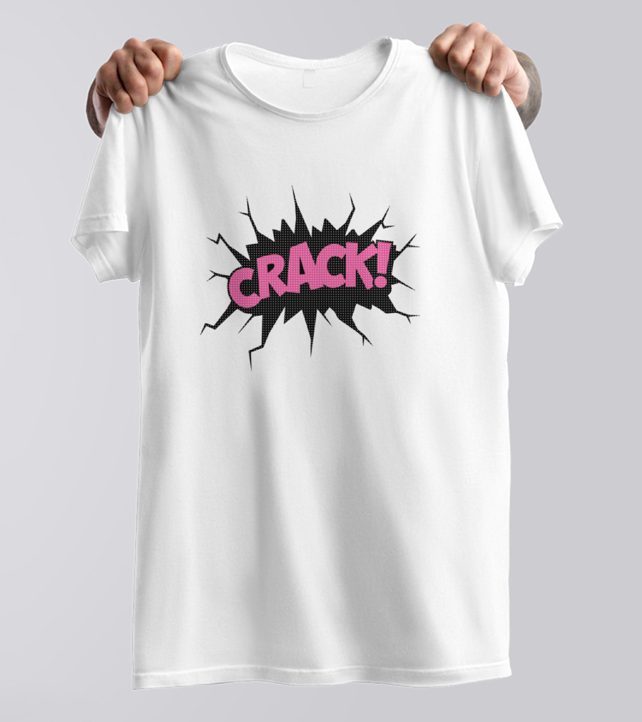 CRACK Comic Burst Style Explosion T-Shirt