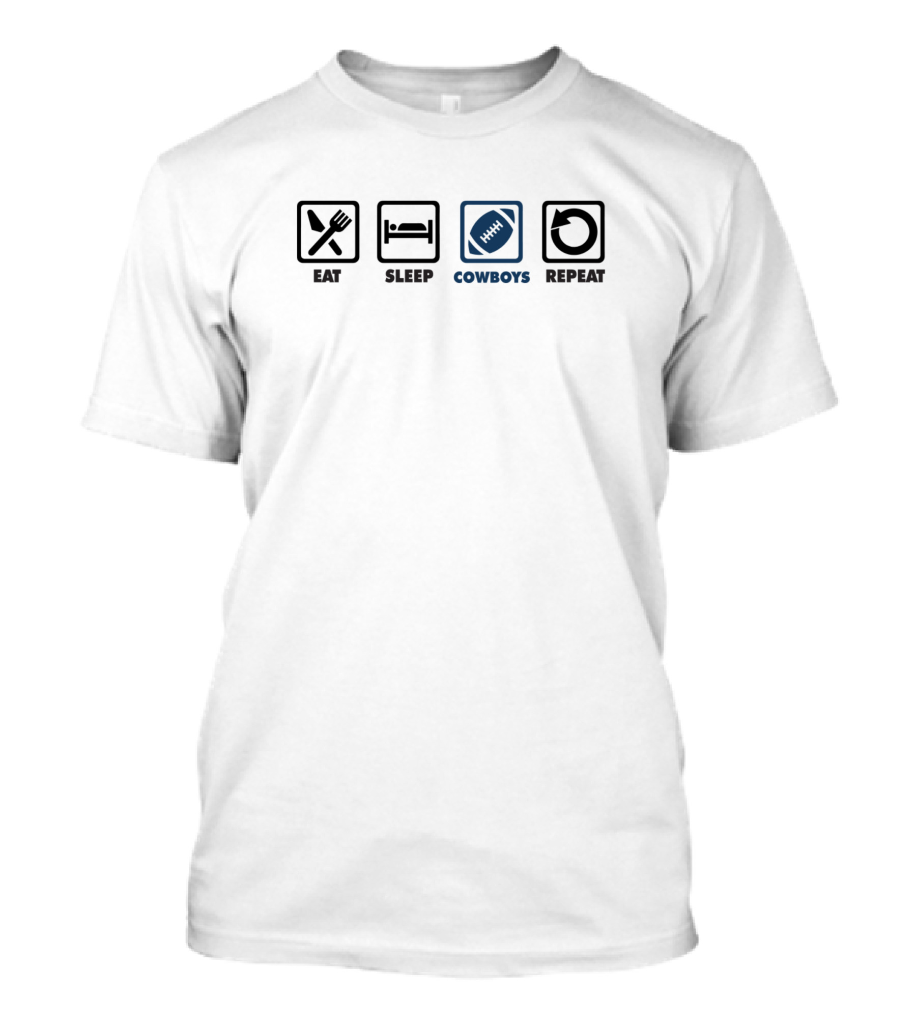 Eat Sleep Football Cowboys Repeat T-Shirt